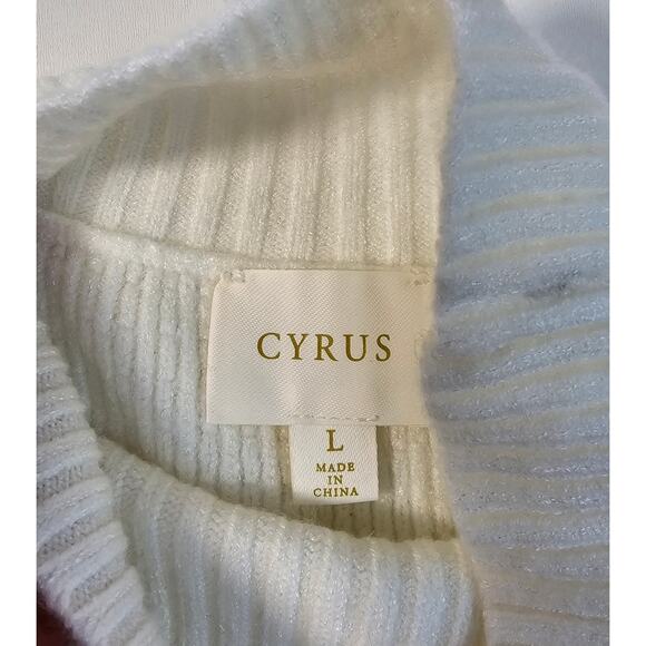 NWT Cyrus L large sweater vest high neck white old money knit textured preppy - Picture 6 of 8